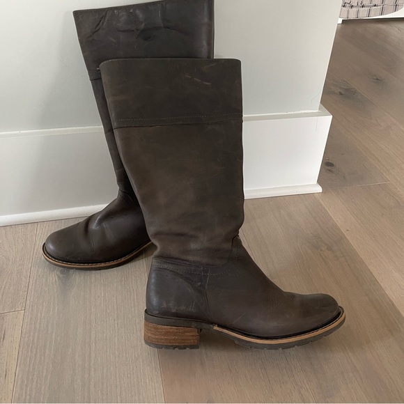 Duo Boots Wide Calf Tall Brown Leather Boots - Picture 3 of 9